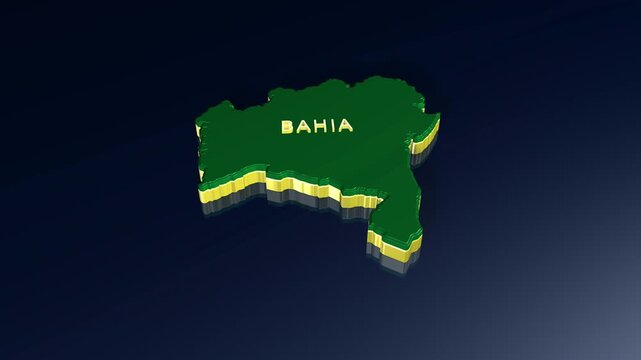 Bahia State 3D Map of Brazil in Animation