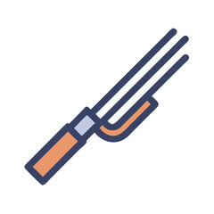 Blue line art illustration on black representing musical instrument