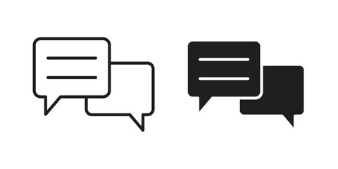 Fototapeta premium Discussion icons collection glyph and mixed vector Illustrations