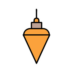 Obraz premium Minimalist geometric ornament in orange color isolated on black