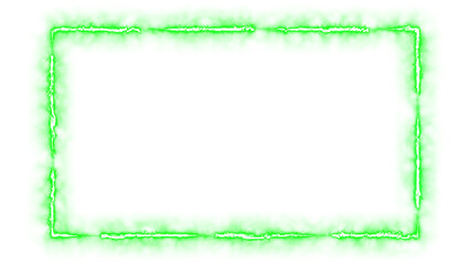 Futuristic Neon Green Electric Frame Webcam Overlay Transparent Loop