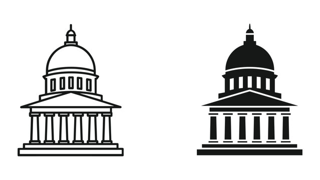 Government building icon set