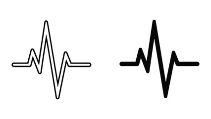 Heartbeat waveform icon design on white background