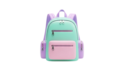 Pastel Two-Tone Backpack with Zipper Details
