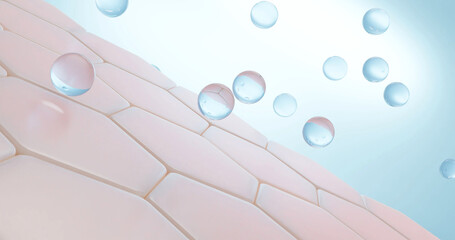 collagen serum, skin care cosmetics solution. 3d illustration