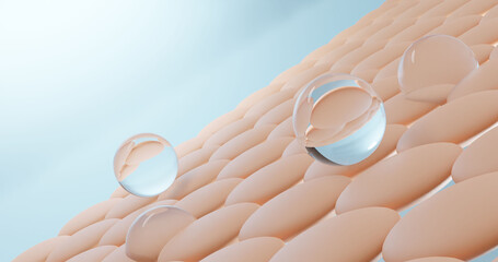 collagen serum, skin care cosmetics solution. 3d illustration