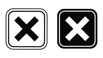 Fototapeta premium Black and white cross symbol icons