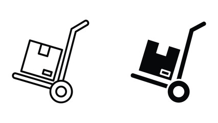 Hand truck icons for logistics and transportation © Jahidul