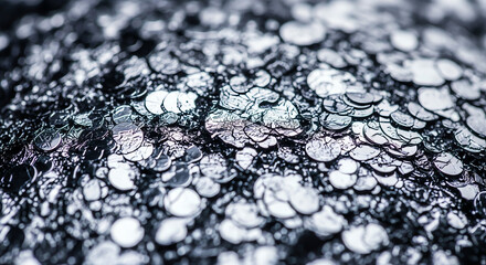 Coins Scattered on Dark Surface