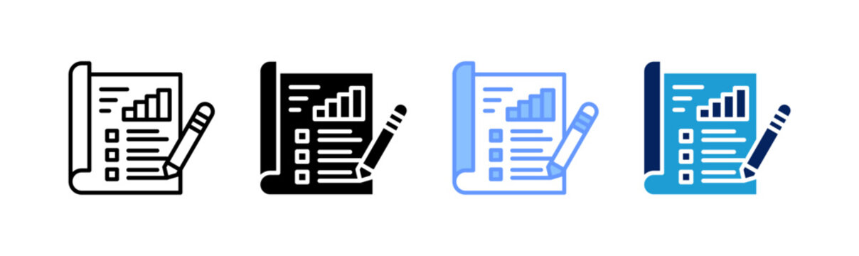 project plan icon set multiple style collection