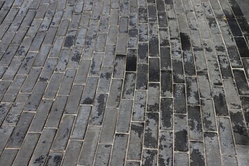 Old brick curve road texture background