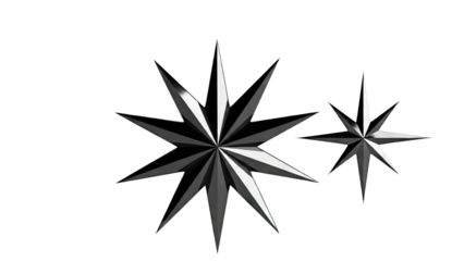 Two 3D Starburst Shapes