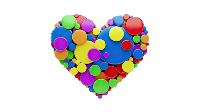 Heart shape made of colorful circles - Powered by Adobe