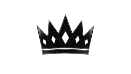 Black Crown Icon with Diamond Shapes