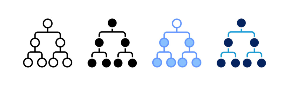 diagram icon set multiple style collection