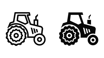 Obraz premium Tractor icon set with different fill styles