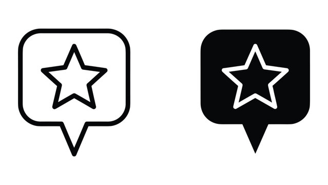 Favorite icon set in black and white