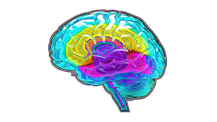 Abstract Colorful Brain Cross-Section