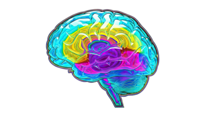 Abstract Colorful Brain Cross-Section