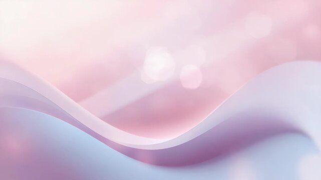 Soft pastel wave background with gentle bokeh light flowing abstract ribbon and pink bokeh purple