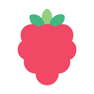 Flat vector icon of a red raspberry fruit