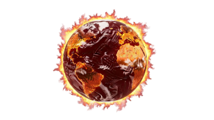 Earth on Fire - Global Warming Concept