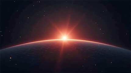 Obraz premium Sunrise over the planet s horizon in outer space