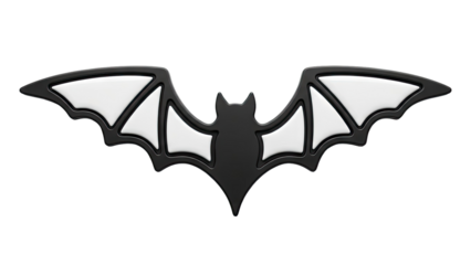 Black Bat Silhouette with White Wings