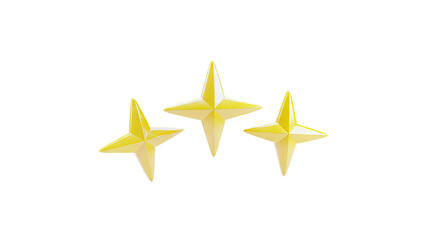 Obraz premium Three Yellow Star Shapes