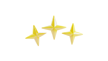 Three Yellow Star Shapes