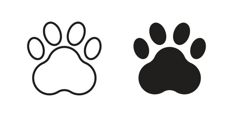 Paw icons collection glyph and mixed vector Illustrations