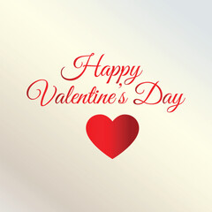 Valentines Day Greeting with Red Heart