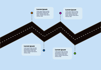 business roadmap timeline infographic with 4 steps for presentation.