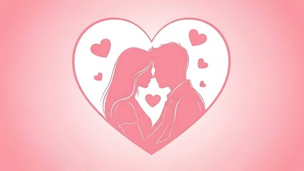 Valentine Love Background with Couple