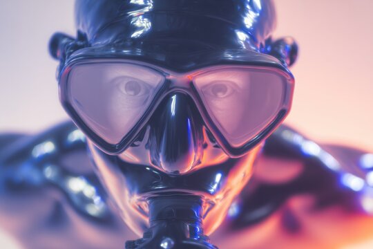 Modern Elite Frogman in Neon Mint Water Professional Recruitment Content for Specialized Military Training