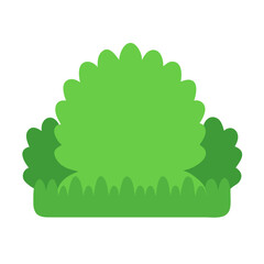 Obraz premium Stylized green bush illustration on White Background, simple design