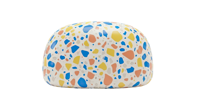 Dome-shaped object with colorful terrazzo pattern - Powered by Adobe