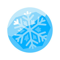Stylized Snowflake Design in a Blue Geometric Circle Shape