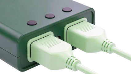 Green Power Strip with Two Plugs
