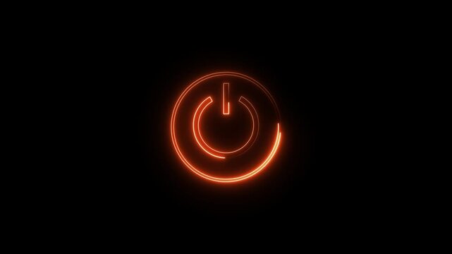 Power button. Technology power button icon animation. Turn on power button. Power switch symbol.