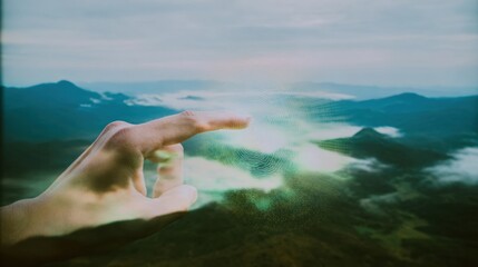 Modern Hand Demonstrating Advanced Biometric Fingerprint Security Premium Technology for Secure Business Access and Marketing Content