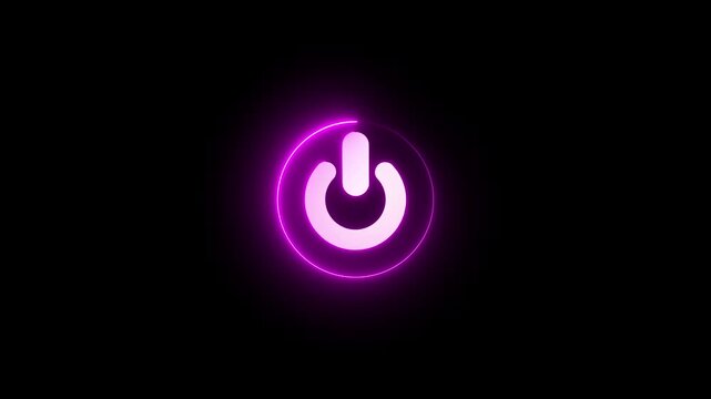 Power button. Technology power button icon animation. Turn on power button. Power switch symbol.