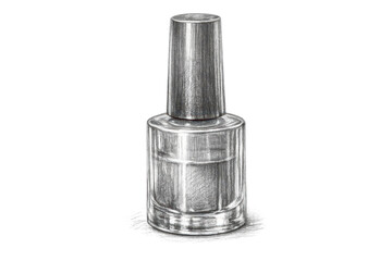 Silver Nail Polish Bottle on a transparent background Illustration