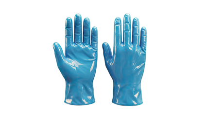 Pair of Blue Disposable Medical Gloves