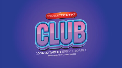 3d text effect club theme
