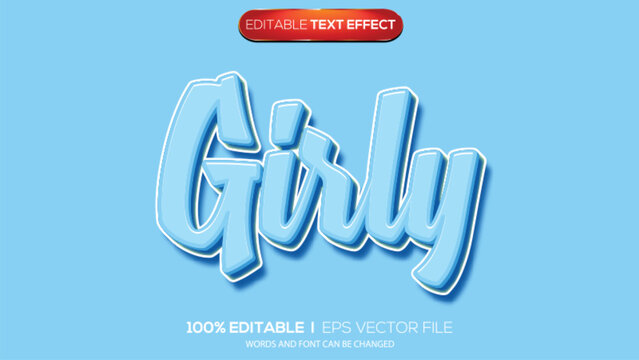 3d text effect girly theme