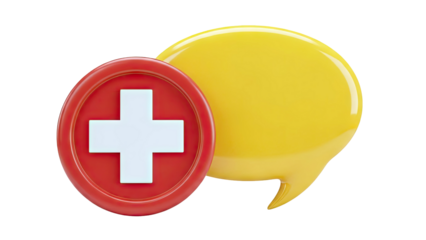 Red Cross Chat Bubble Icon