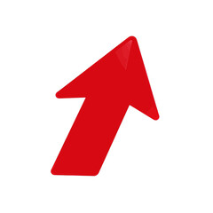 Obraz premium Red 3D Upward Arrow UI Icon