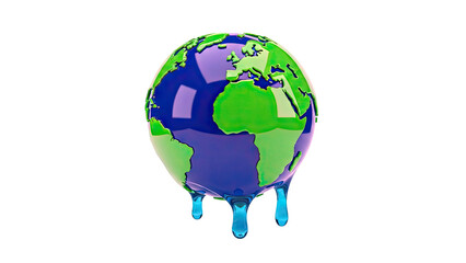 Melting Earth globe symbolizing climate change and environmental issues