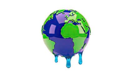 Melting Earth globe symbolizing climate change and environmental issues